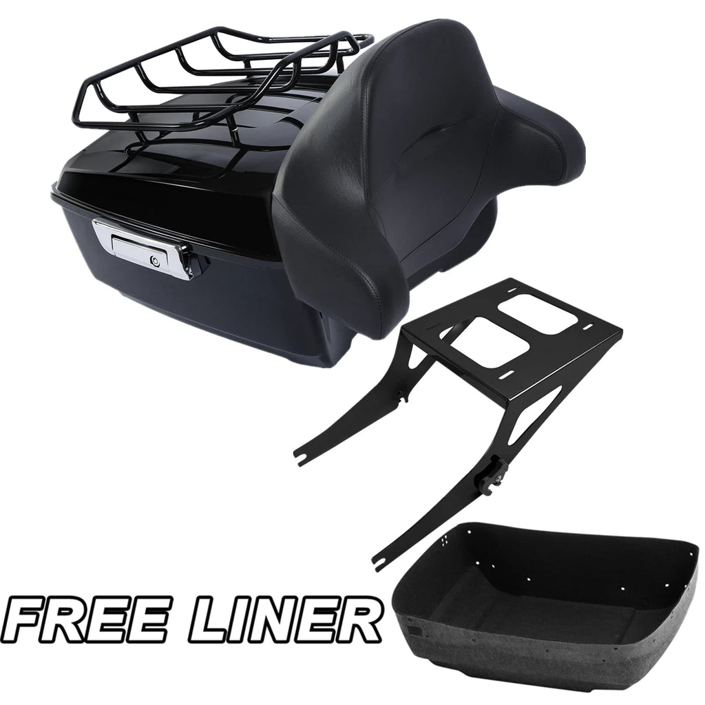 Trunk Backrest Pad Mount Rack for Harley Fat Boy FLST (2008–2016)