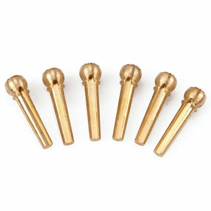 6Pcs Brass Bridge Pins for Acoustic Guitar (Universal Fit)