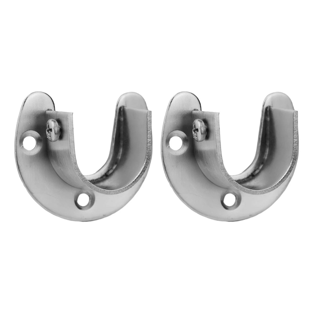 2X Flange Rod Holder for Bathroom Curtains