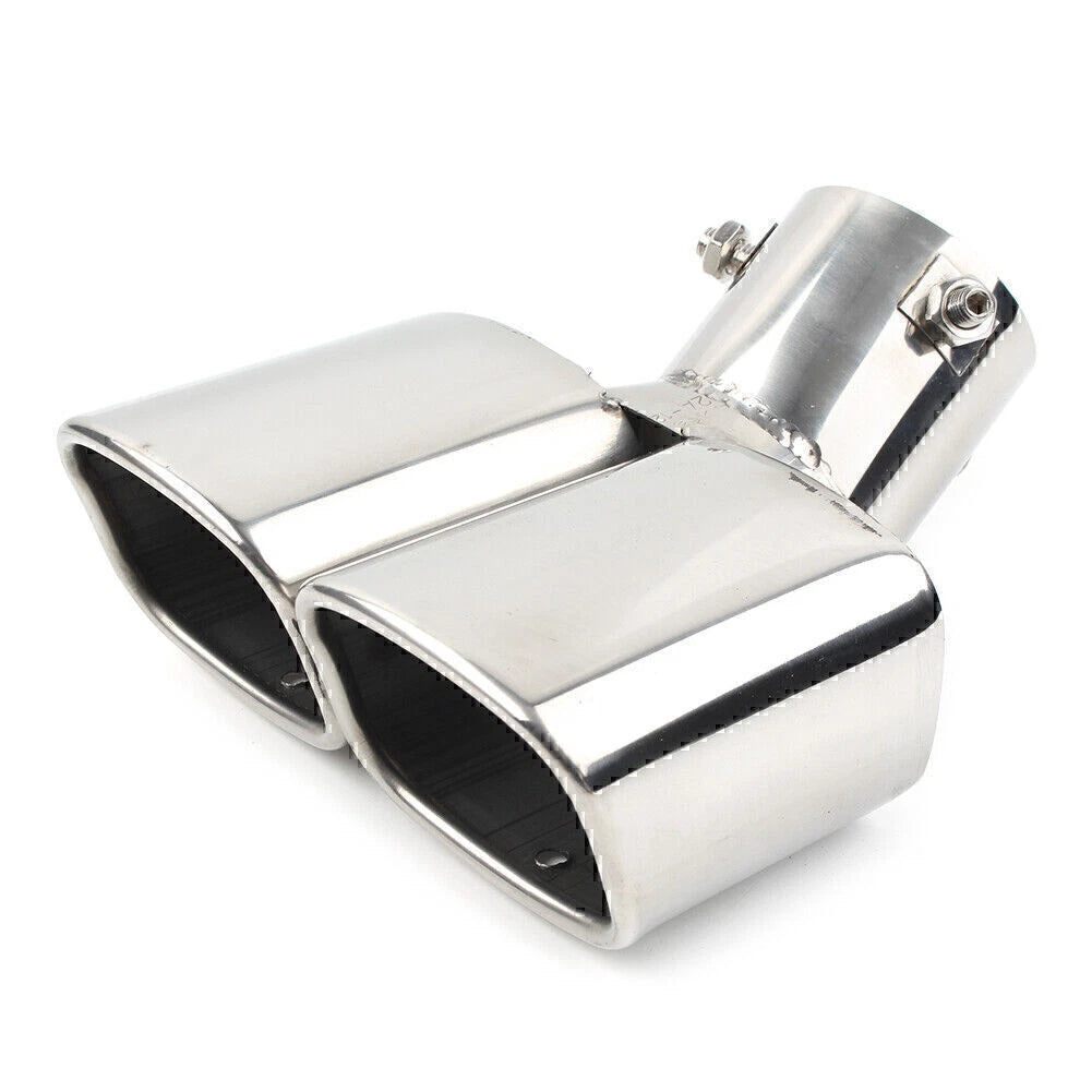 Dual Steel Rear Exhaust Pipe Tail Muffler Tip for Universal Fit
