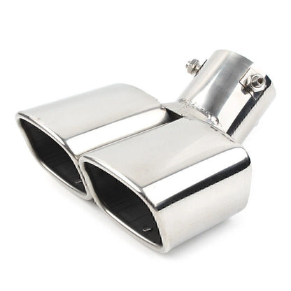 Dual Steel Rear Exhaust Pipe Tail Muffler Tip for Universal Fit