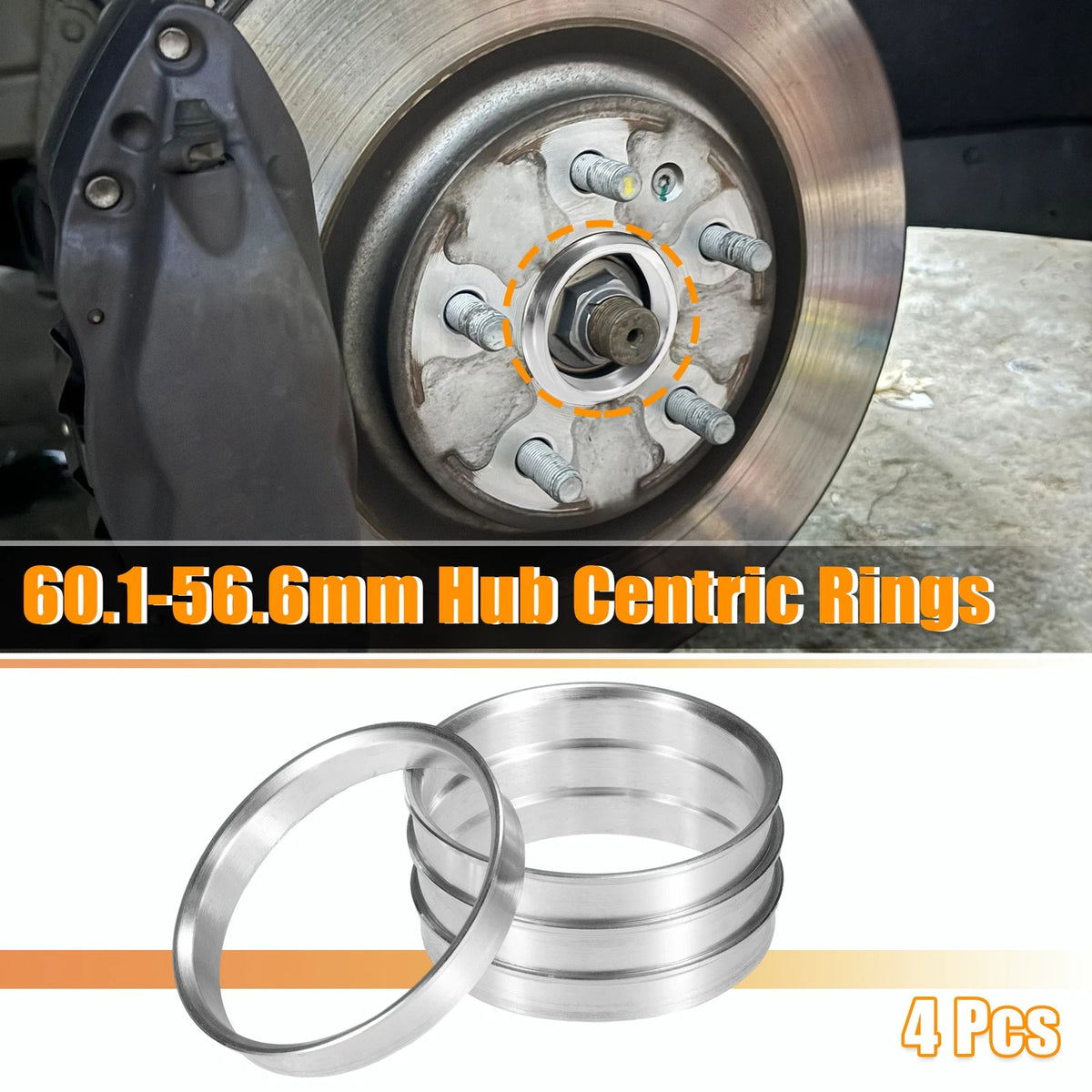 Set of 4 Hub Centric Rings for Car (OD 60.1mm to ID 56.6mm)