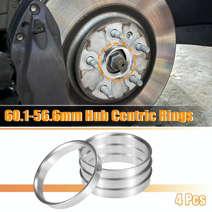 Set of 4 Hub Centric Rings for Car (OD 60.1mm to ID 56.6mm)