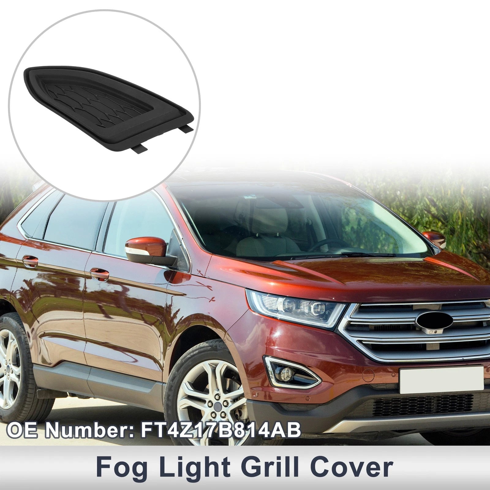 Front Left Fog Light Grill 1 Pc for Ford Edge (2015–2018)