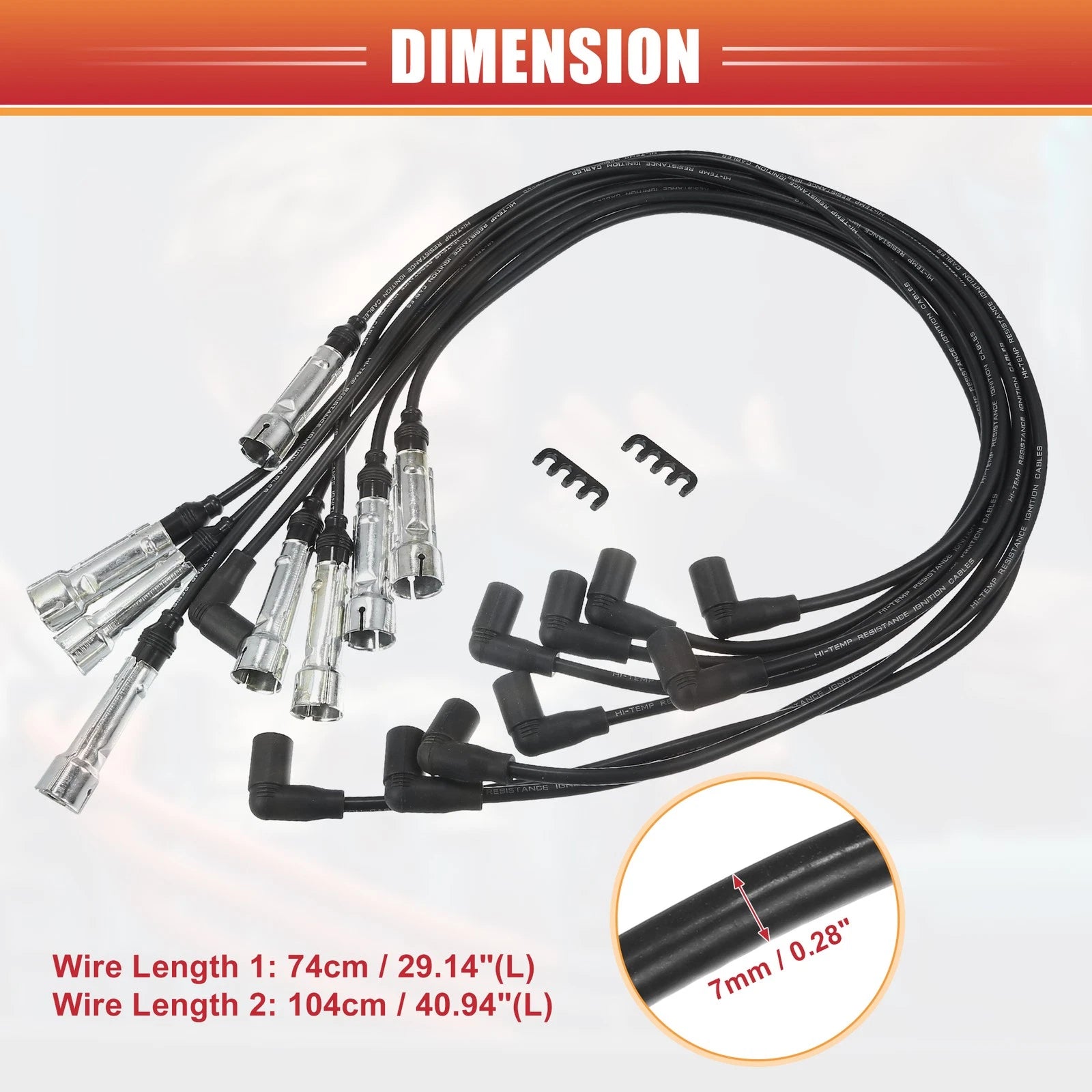 Spark Plug Wire Ignition Coil Cable Set for Mercedes-Benz 380SE (1970–1981)