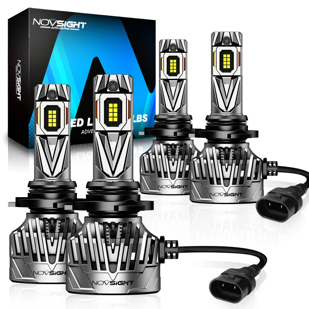 2X 9005/HB3 + 9006/HB4 LED Headlight Bulbs for