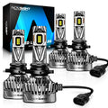 2X 9005/HB3 + 9006/HB4 LED Headlight Bulbs for