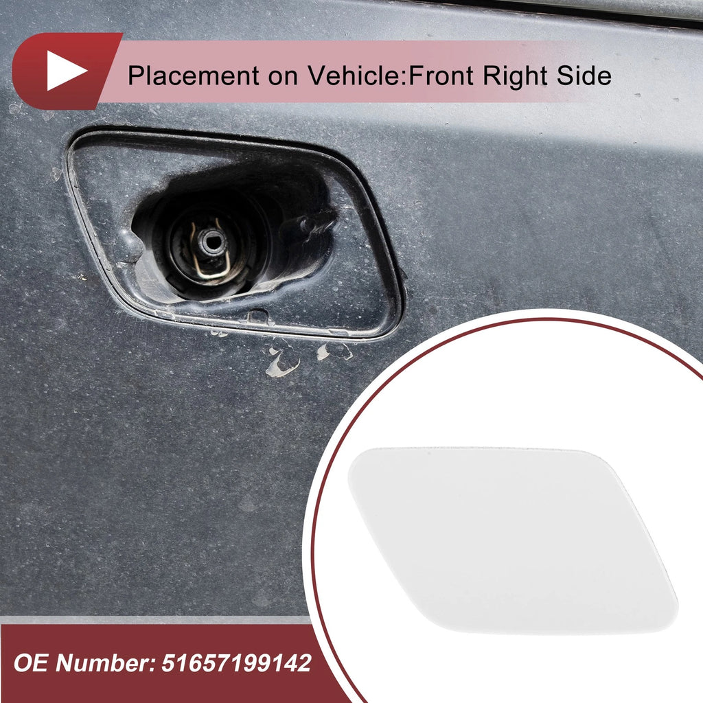 Front Right Bumper Trim Nozzle Cover for BMW X5 (2007–2013) White