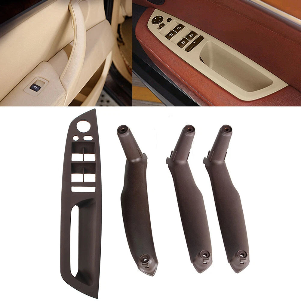 4X Inner Door Pull Handle Trim Cover for BMW X5 E70 X6 E71 E72 (2007–2013) Mocha RHD