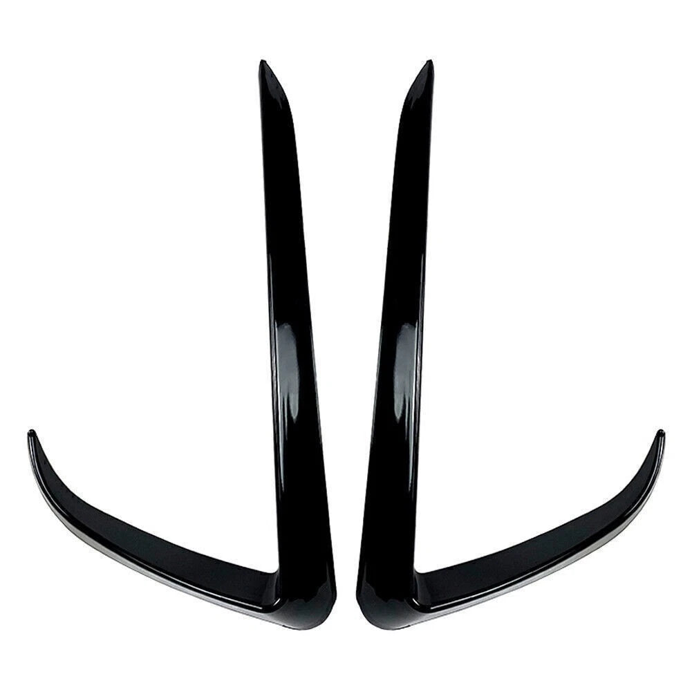 2X Gloss Black Front Fog Light Eyebrow Cover Trim for Tesla Model Y (2020–2023)