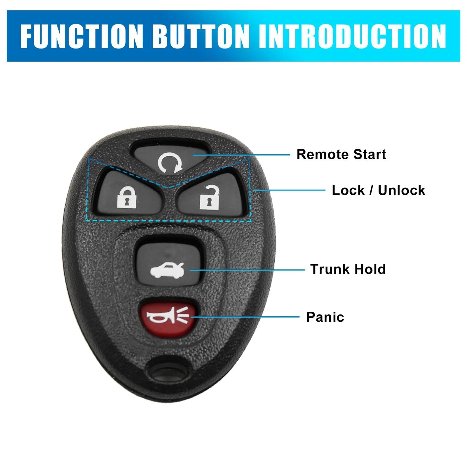 Car Key Fob Remote Case Shell Replacement for Chevrolet Impala (2006–2009)