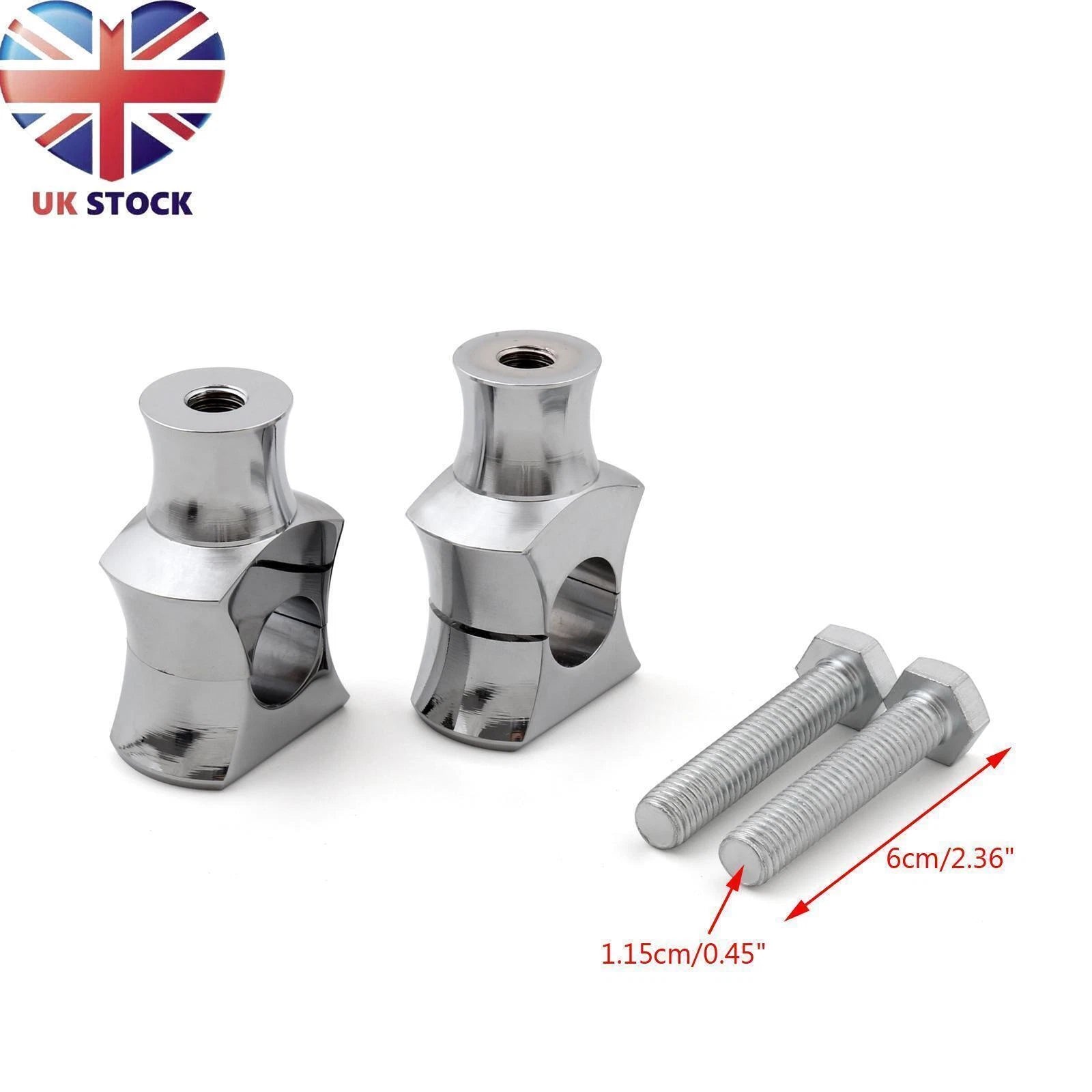 Set of 2 Bar Clamp Risers for Universal 7/8" Taper Handlebar (Dirt Bike/ATV)