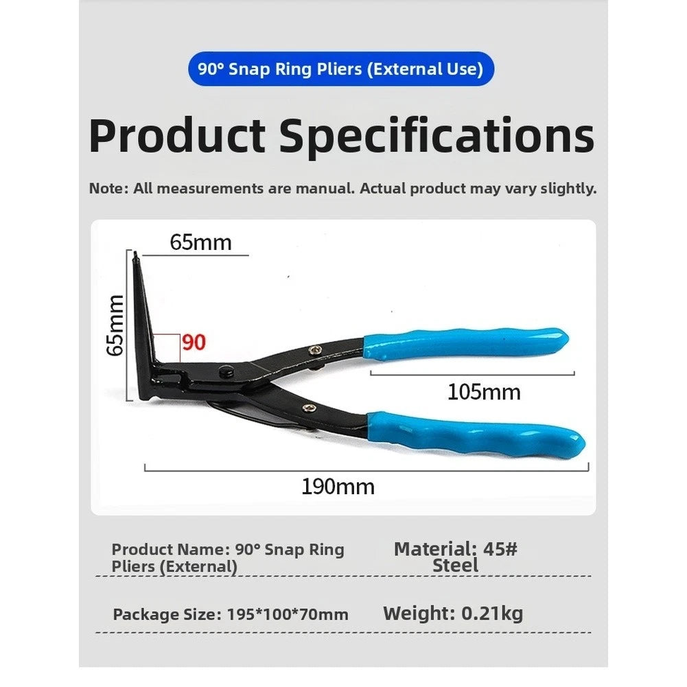90 Degree External Circlip Pliers for Deep Hole Snap Ring Removal