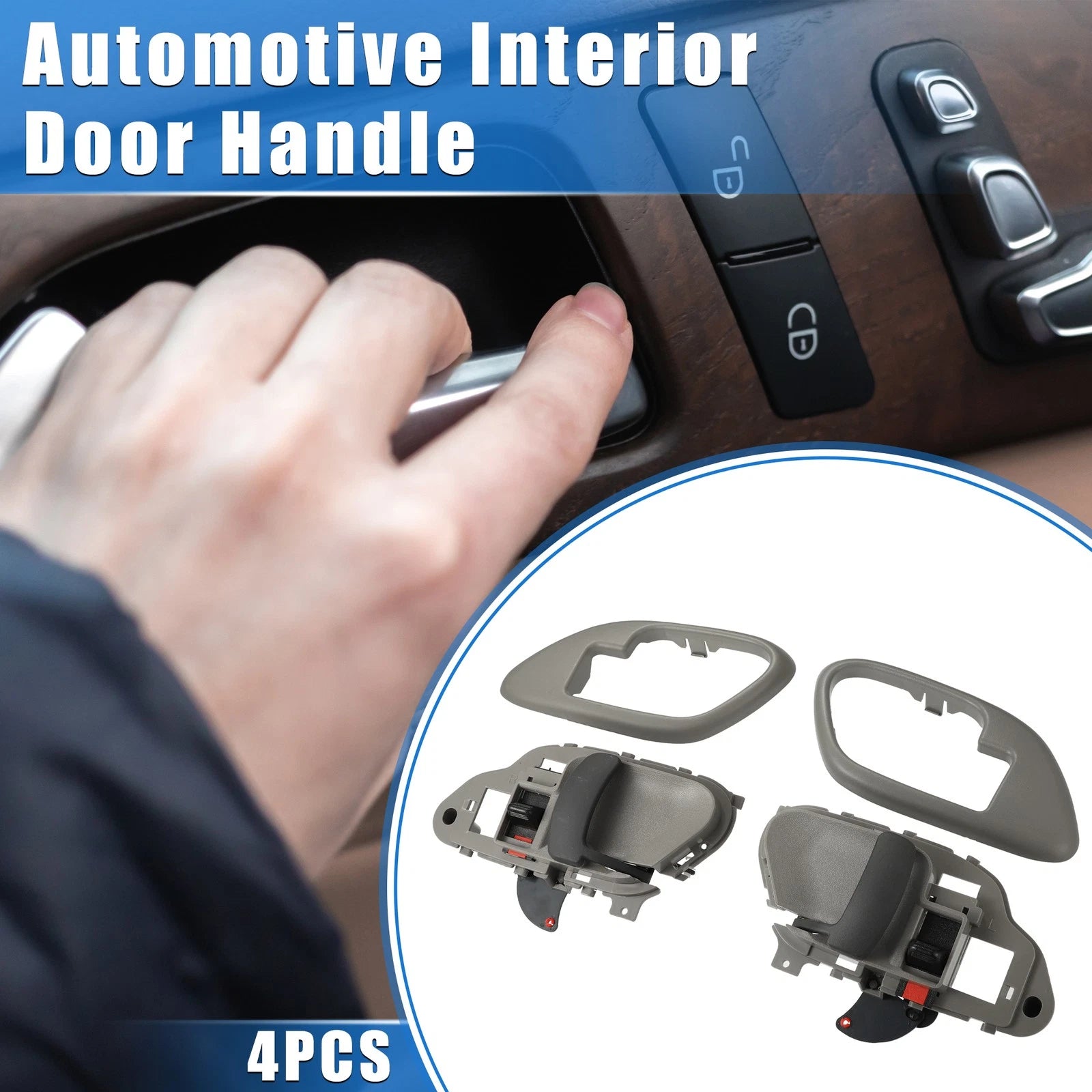 4 Pcs Interior Door Handle and Bezel Replacement for Chevy C1500 Suburban (1992–2000)