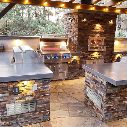 Stainless Steel Grill Vent Panel for Outdoor Kitchen (38 x 16.5 x 0.4cm)