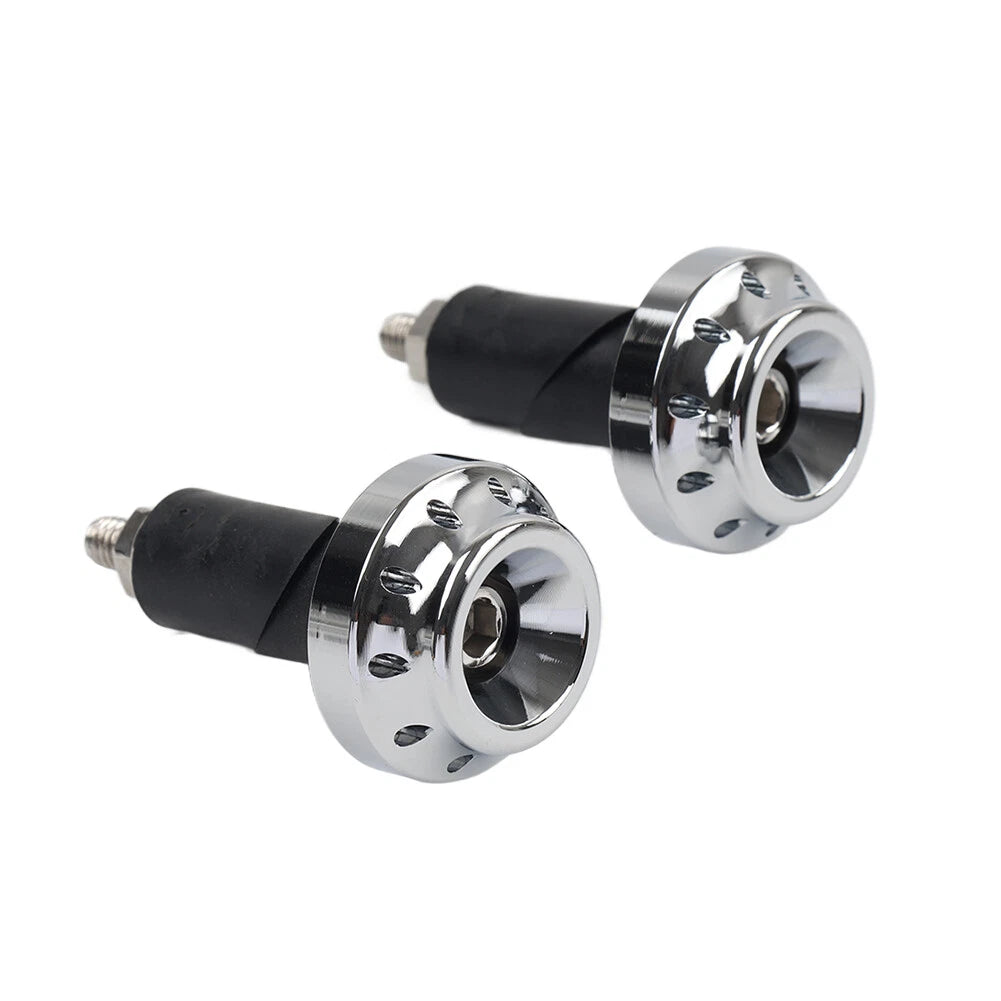 Pair of Chrome Handlebar Grips for Motorcycle (7/8'' & 1'')