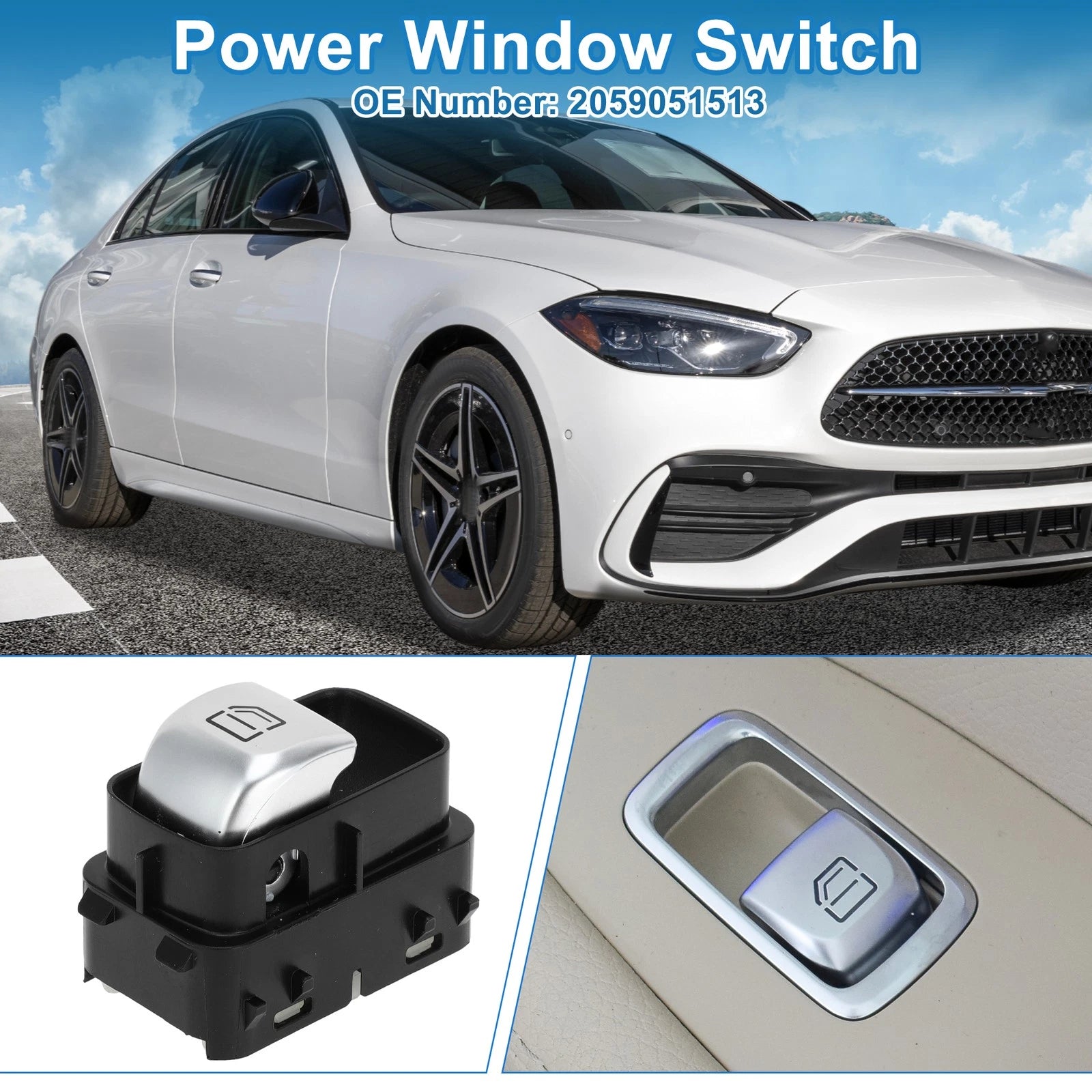 Power Window Switch Front for Mercedes C200 C300 C63 AMG S (2015–2016)