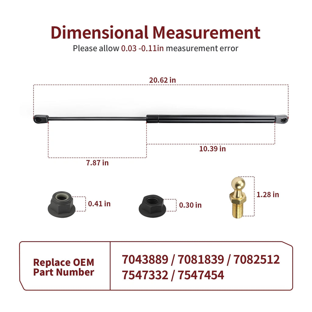 Windshield Shocks Struts with Ball End for Polaris Ranger Crew XP 1000 (2019–2025)