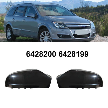 ABS Rearview Mirror Housing Cover Glossy Black for Opel Astra H 2004-2009