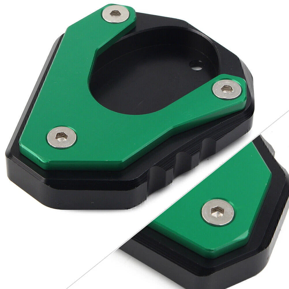 1pc Kickstand Side Stand Enlarger Plate for Kawasaki Ninja 400 (2018–2020) Green