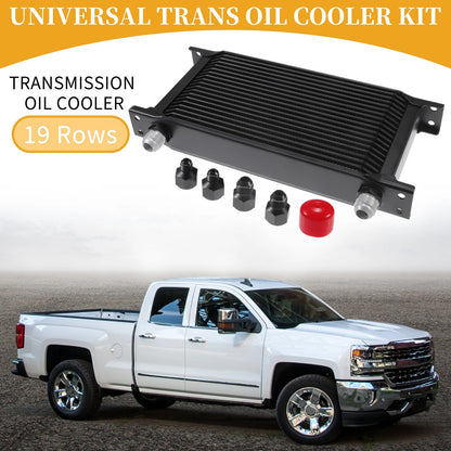 Transmission Oil Cooler Kit for Universal Vehicles (19 Row, 6AN, 8AN)