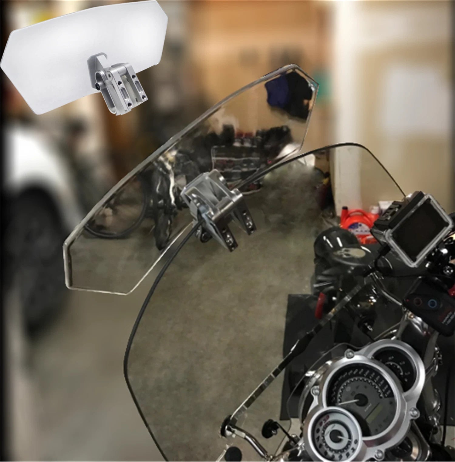 Adjustable Windshield Extension Spoiler Deflector for Motorcycle