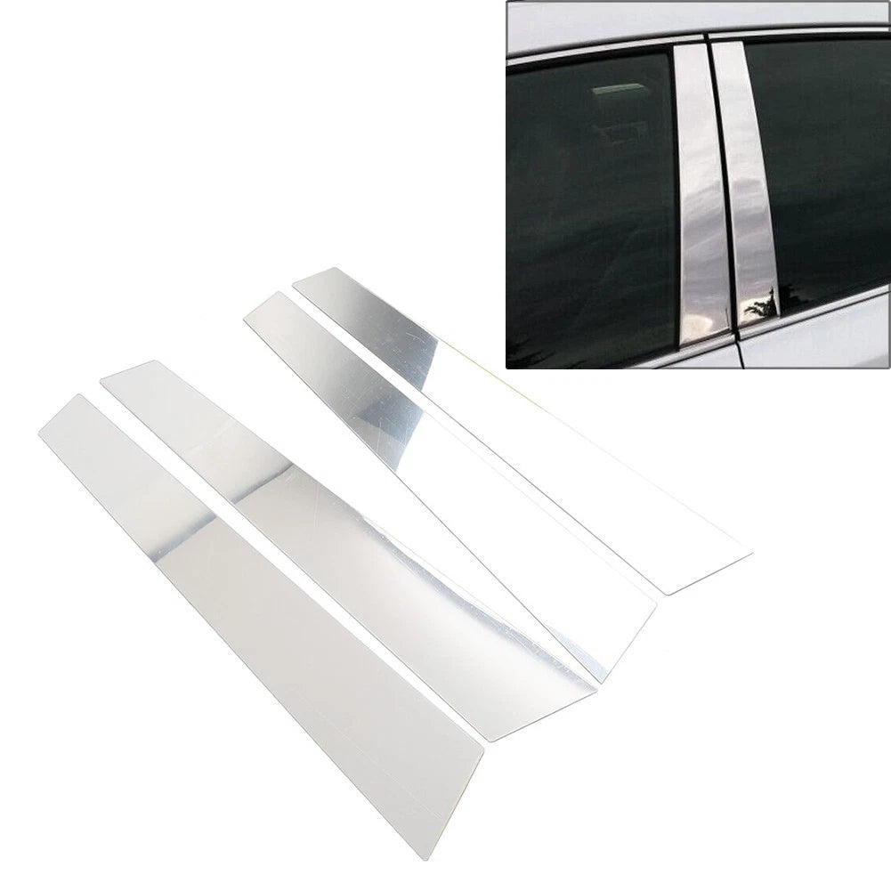 Set of 4 Pillar Post Door Window Covers for Porsche Panamera (2009–2016) Silver