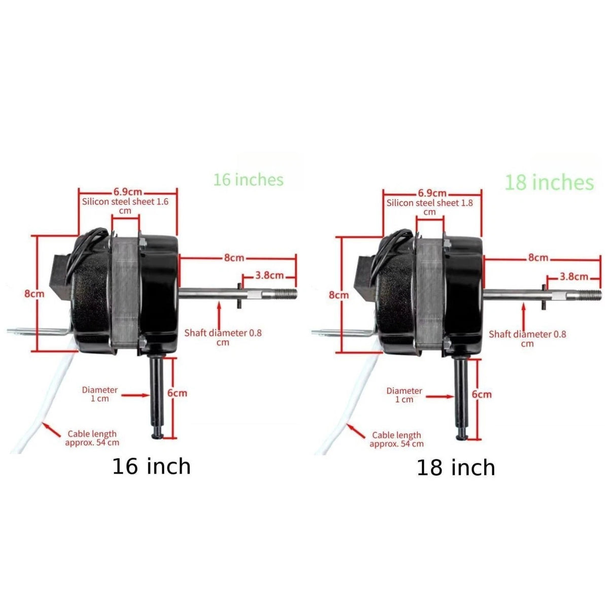 60W Remote Controlled Fan Motor for Ceiling Fans (16in, 18in)