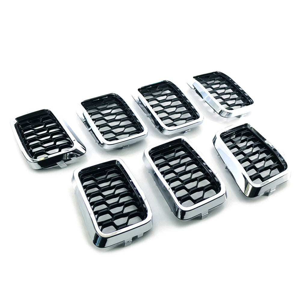 Front Grille Honeycomb Mesh Insert Cover Chrome for Jeep Grand Cherokee (2017–2021)