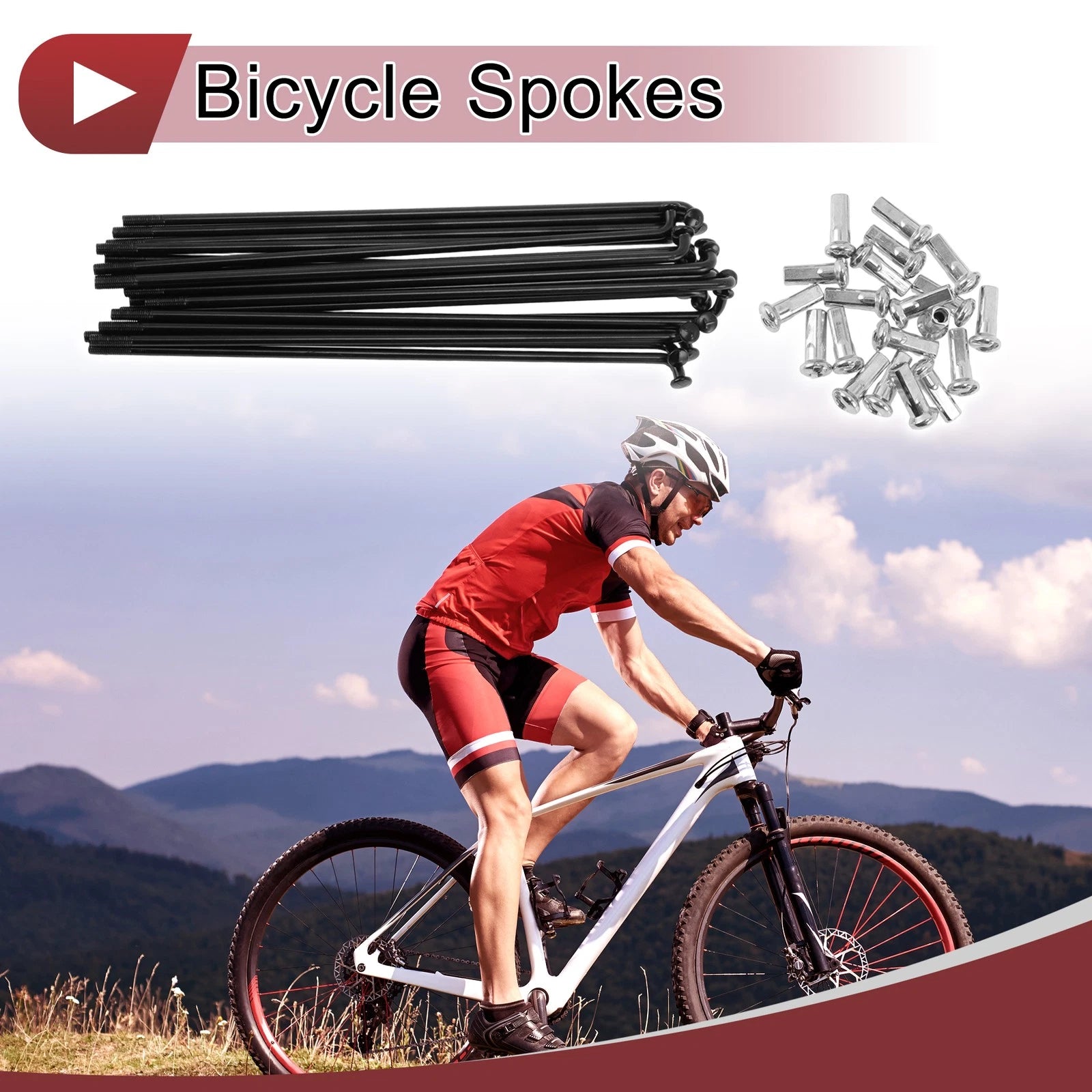 Bicycle Spokes 131mm Carbon Steel Replacement Set for 12G Wheel (2005–2015)
