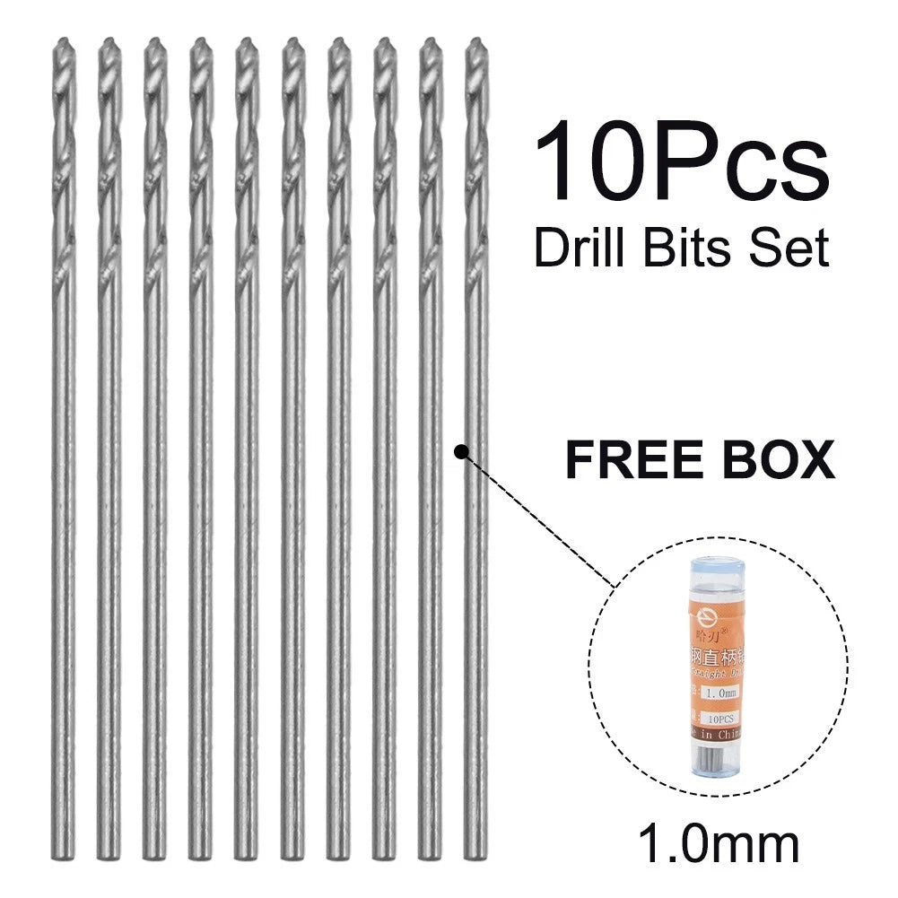 End Mill Drill Bit Set for HSS Drilling (Silver, Straight Shank)