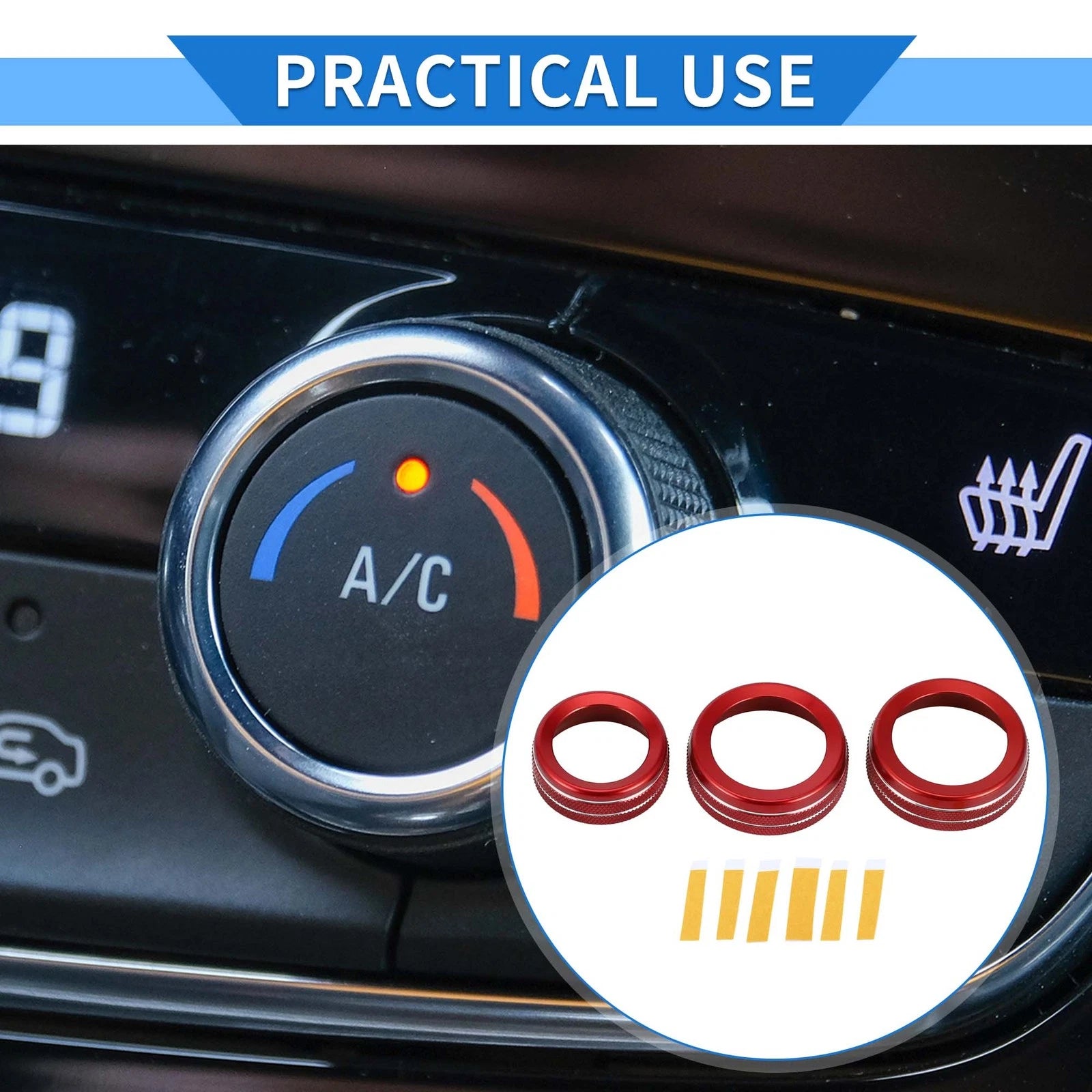 AC Media Volume Tune Switch Knob Cover Ring for Dodge Durango (2021–2023)