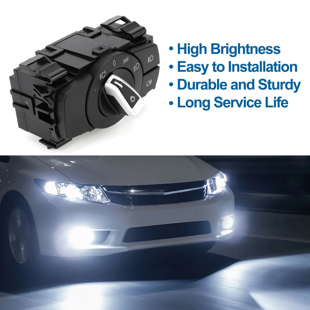 Headlight Switch Replacement for BMW 325i 335i (2008–2011) Plastic Black