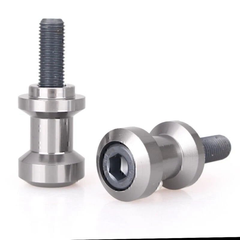 1 Pair Motorcycle Aluminum Grey Swingarm Spools Sliders For KAWASAKI YAMAHA