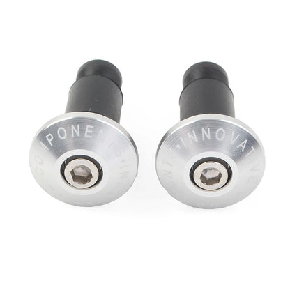 Motorcycle 7/8'' Handle Bar End Cap Handlebar Grips Cap Plugs Dirt Bike Silver