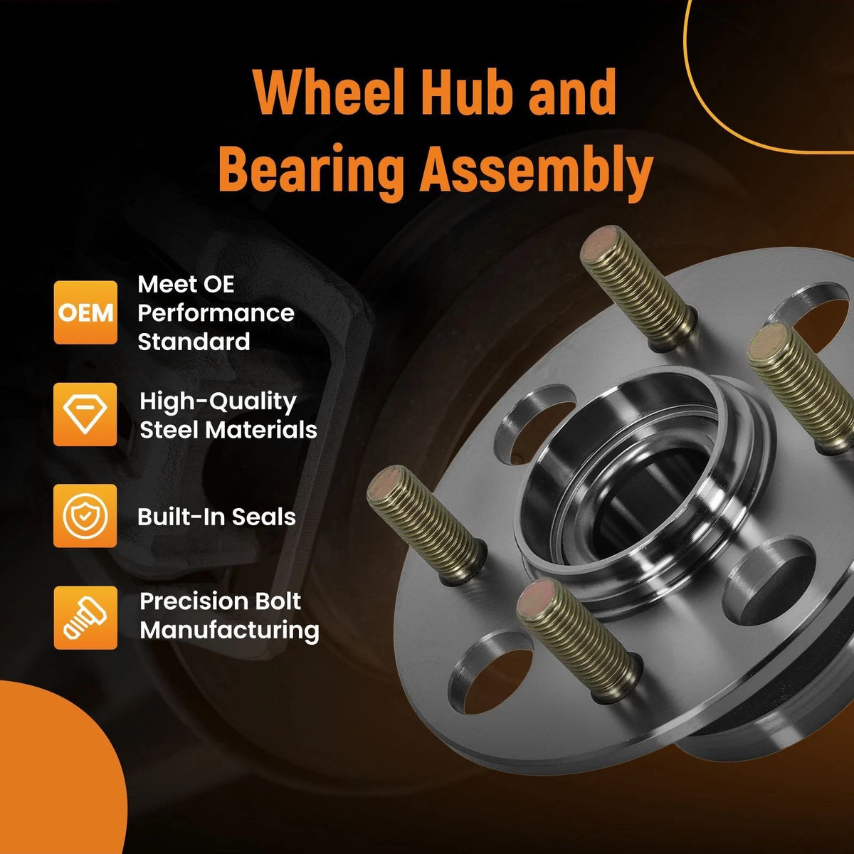 4-Bolt Wheel Bearing Hub Kit for Honda Civic (2001–2005) BR930254