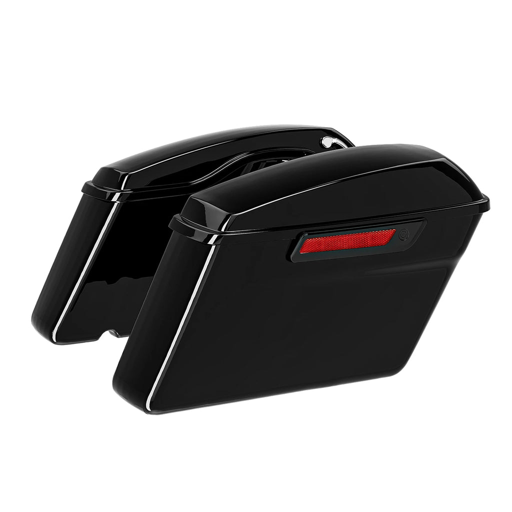 Saddle Bags & Chrome Conversion Brackets for Harley Softail FLST
