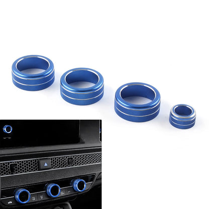 4X AC Climate Control Button Ring Cover for Honda Civic (2022–Present) Blue