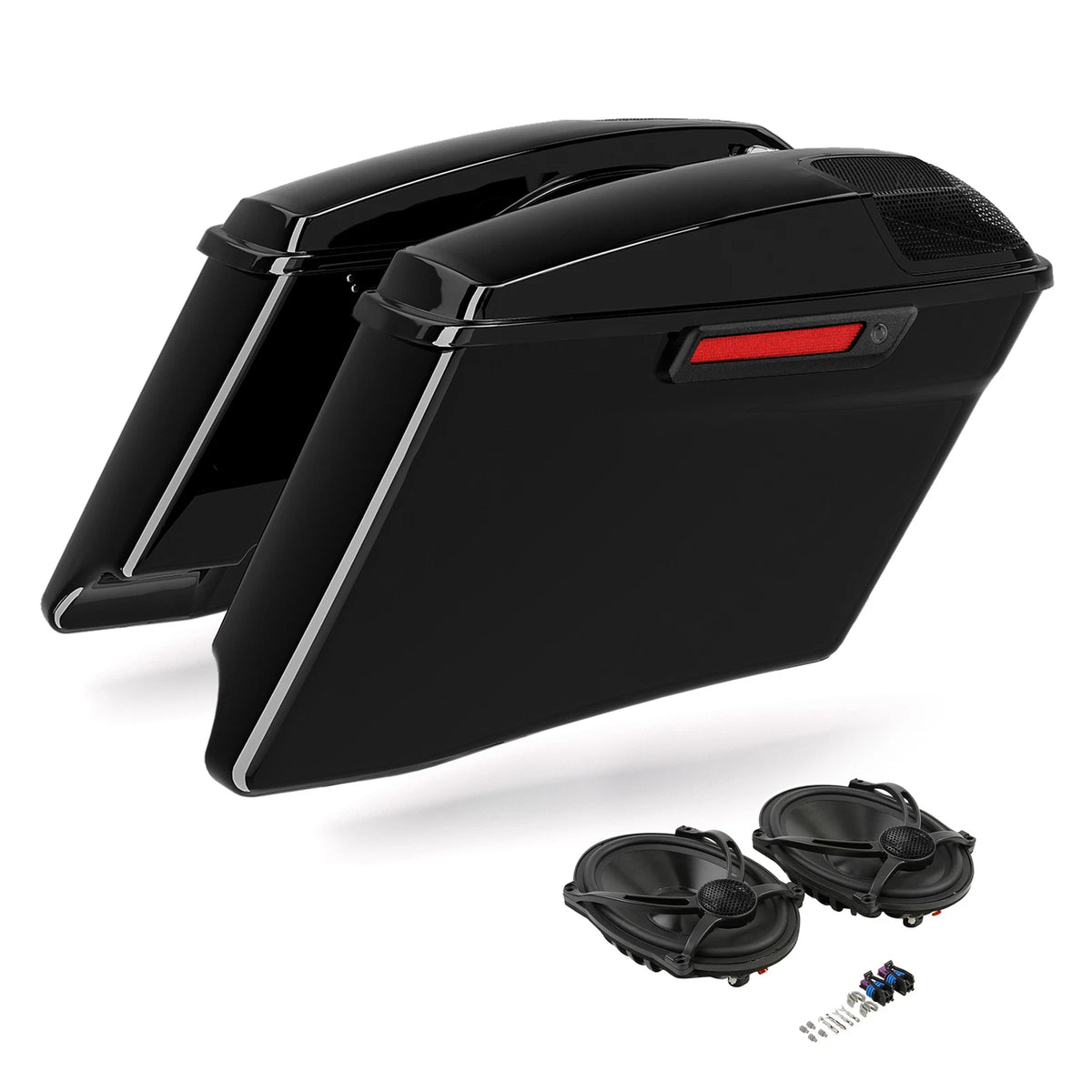 4" Stretched Saddlebags & 5x7" Speakers for Harley Touring (2014–2024)