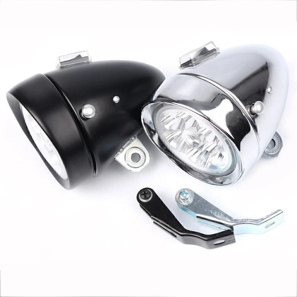 Set of 2 Vintage LED Bicycle Headlights Front Rear Lamp