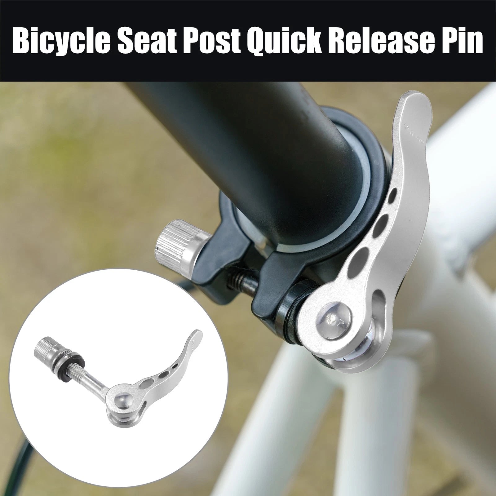 2pcs Aluminium Seat Post Quick Release Pin Bolts 8mm for Bike Universal (—)