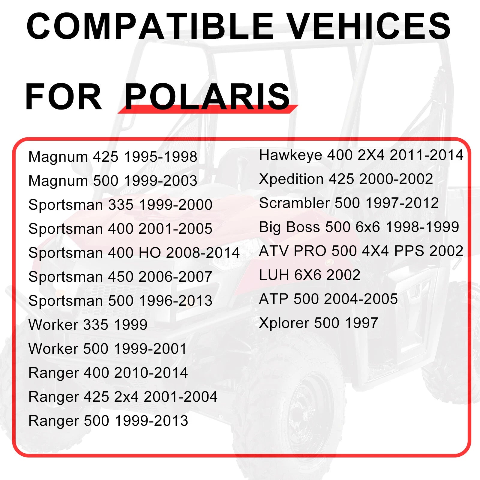 Camshaft Adaptor & Bolts for Polaris Sportsman 335 400 450 500 ATP 500 (1998–2014)