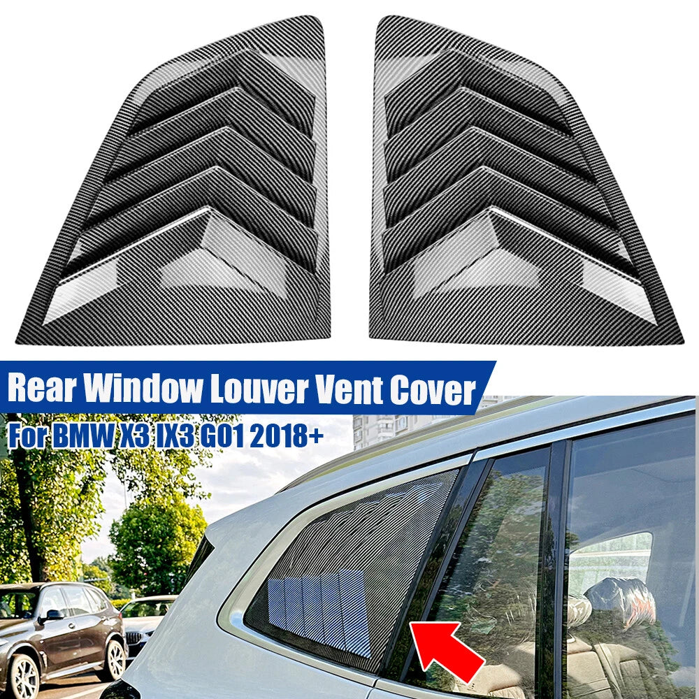 Carbon Look Rear Quarter Window Louver Scoop Vent Cover for BMW X3 G01 (2018–Present)