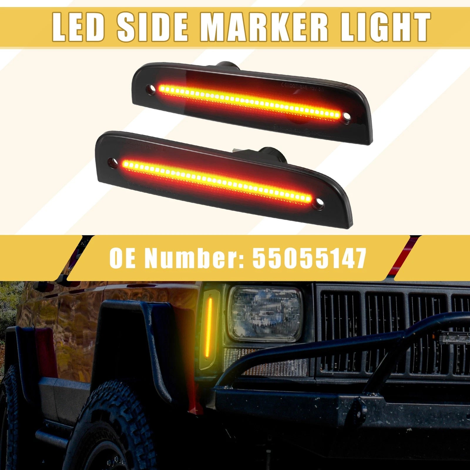 LED Side Marker Light for Jeep Cherokee (1 Pair) CH2551118