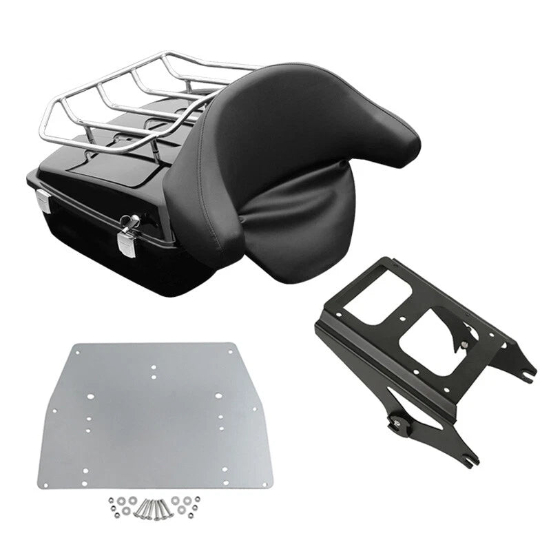 Chopped Trunk Backrest with Mount Rack Plate for Harley Touring (2009–2013)
