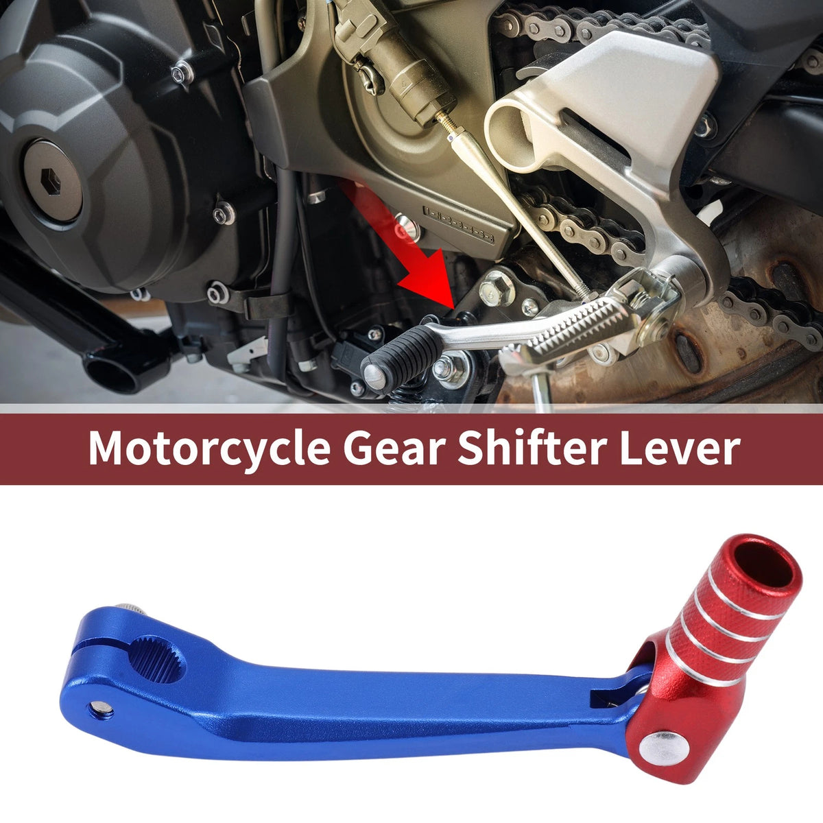 Gear Shifter Lever for Honda CRF150F (2003–2017) - Blue Red Silver Tone