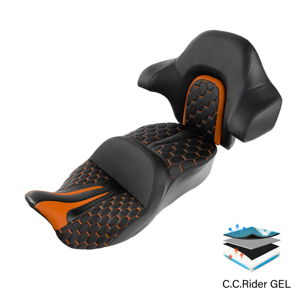 Gel Seat Backrest Pad for Harley Electra Glide (2014–2023)