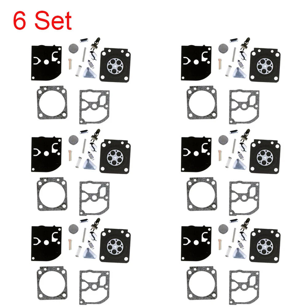 Set of 6 Carburetor Rebuilt Overhaul Kits for Zama RB-40 RB-85 FS400 450 C1Q-S33 34
