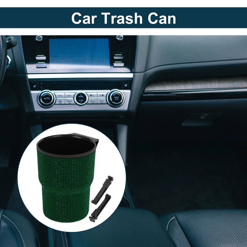 Portable Car Trash Can for Front Seats (1 Pc) - ABS - Green