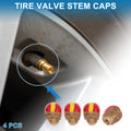 Tire Valve Stem Caps Dust Covers Red Replacement for Car Truck Bicycle (4 Pcs)